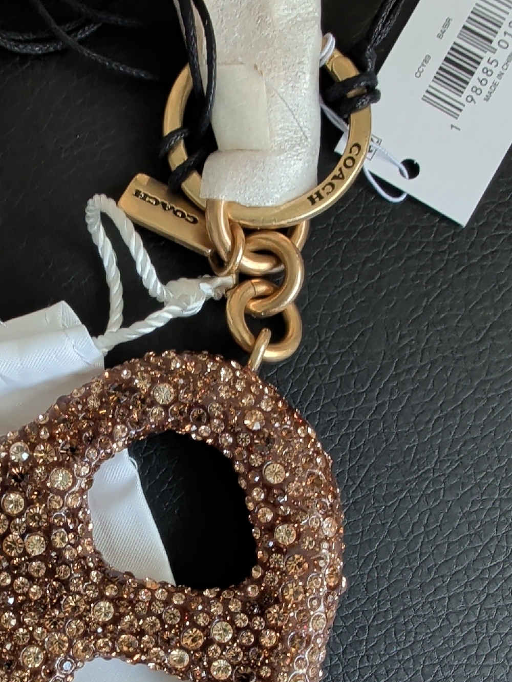 Coach Large Crystal Pretzel 🥨 Bag Charm NWT - Picture 2 of 3